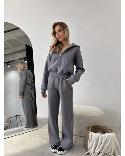 7 Спортивний костюм на флісі з довгою блискавкою з капюшоном