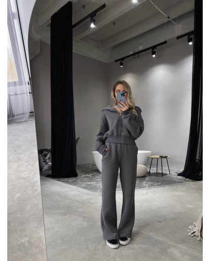 7 Спортивний костюм на флісі з довгою блискавкою з капюшоном