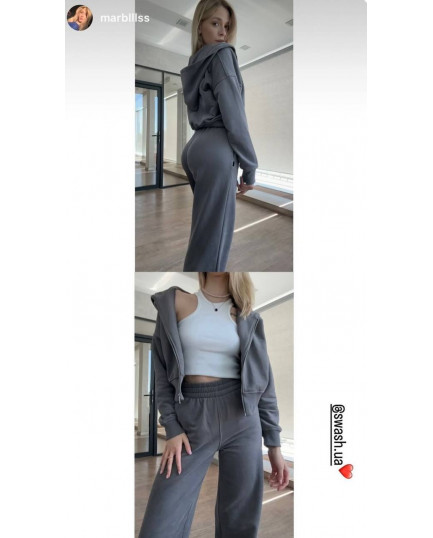 7 Спортивний костюм на флісі з довгою блискавкою з капюшоном