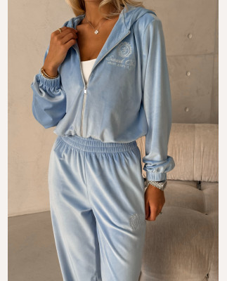 93 Спортивний костюм з велюра на затяжках з вишивкою