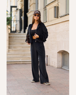 93 Спортивний костюм з велюра на затяжках з вишивкою