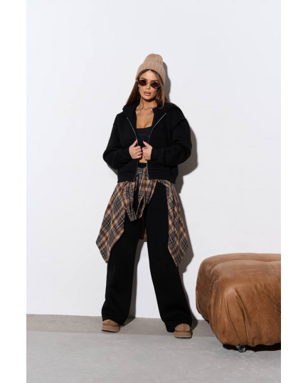 94/1 Спортивний костюм на флісі з капюшоном та вишивкою