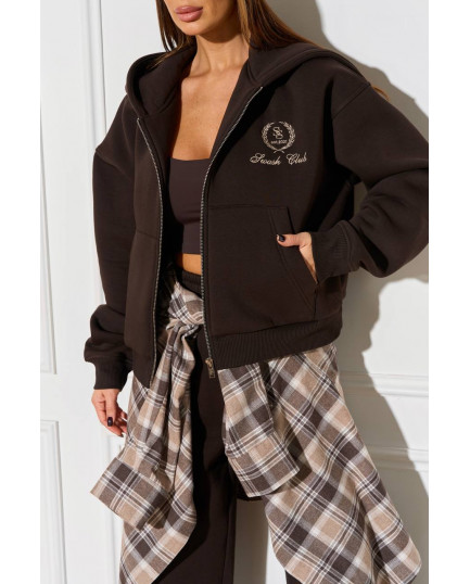 94/1 Спортивний костюм на флісі з капюшоном та вишивкою