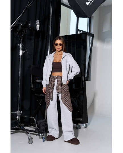 94/1 Спортивний костюм на флісі з капюшоном та вишивкою