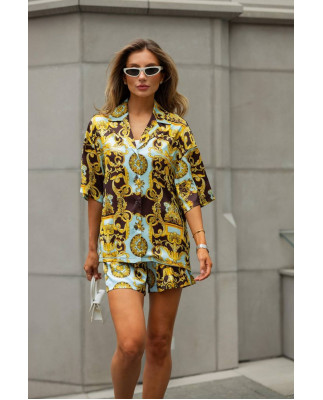 36 костюм шовковий із шортами