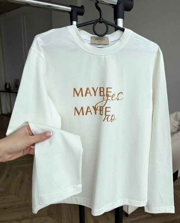 71 лонгслів молочний maybe yes