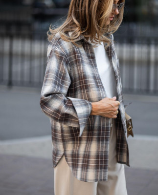 15 сорочка в клітинку з фланелі на ґудзиках