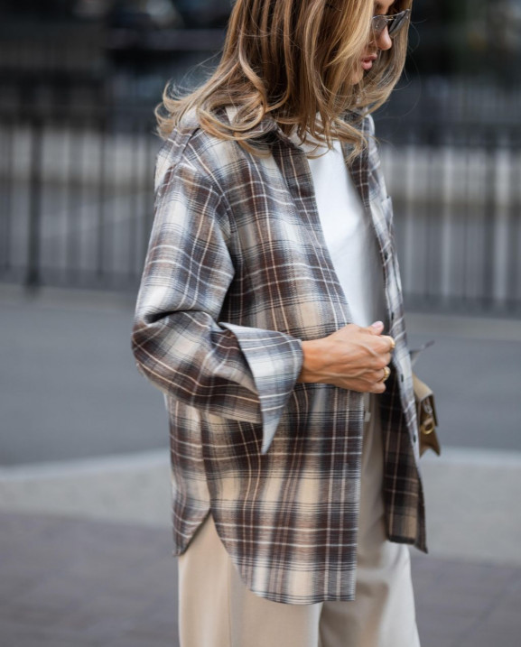 15 сорочка в клітинку з фланелі на ґудзиках