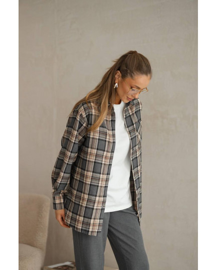 15 сорочка в клітинку з фланелі на ґудзиках