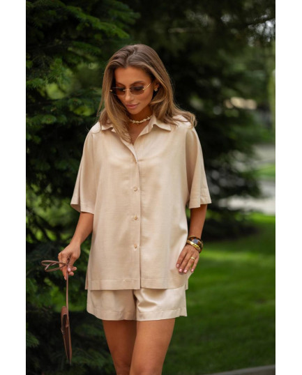 82 Льняний костюм Лаура сорочка + шорти