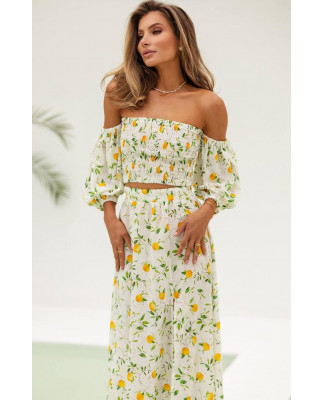 83 подовжена льняна юбка + топ