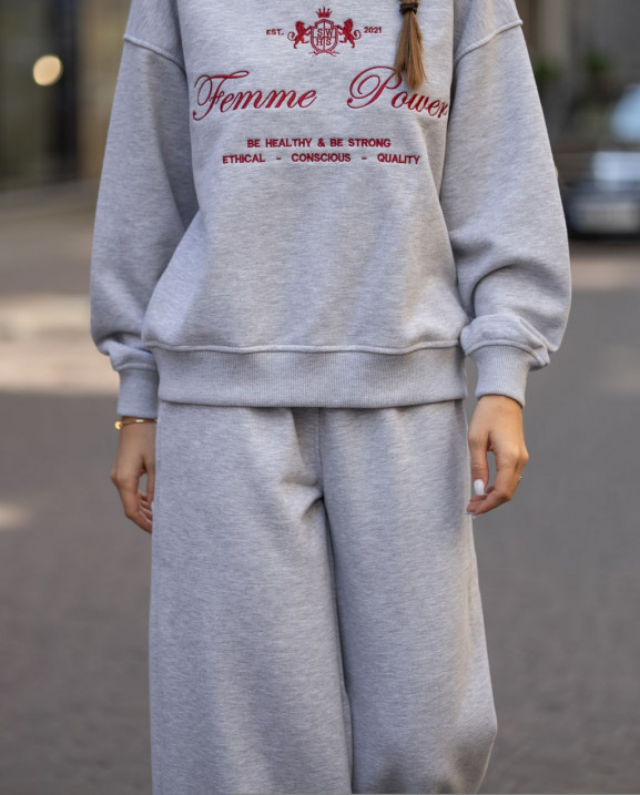 59 Спортивний костюм Худі з вишивкою з прямими штанами