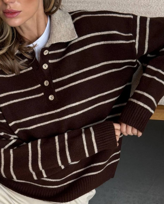 113 Світер в’язаний з маленькою смужкою