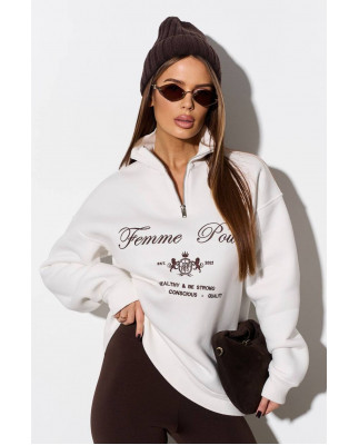 100 Світшот з короткою бискавкою утеплений з вишивкою