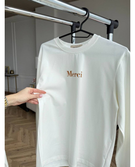 71 лонгслів молочний merci