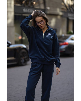 60 Спортивний костюм з короткою молнією з вишивкою 60 Спортивний костюм з короткою молнією з вишивкою