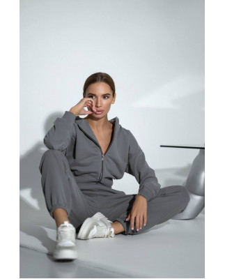 0809 спортивний костюм на блискавці з капюшоном зі штанами на резинці 0809 спортивний костюм на блискавці з капюшоном зі штанами на резинці