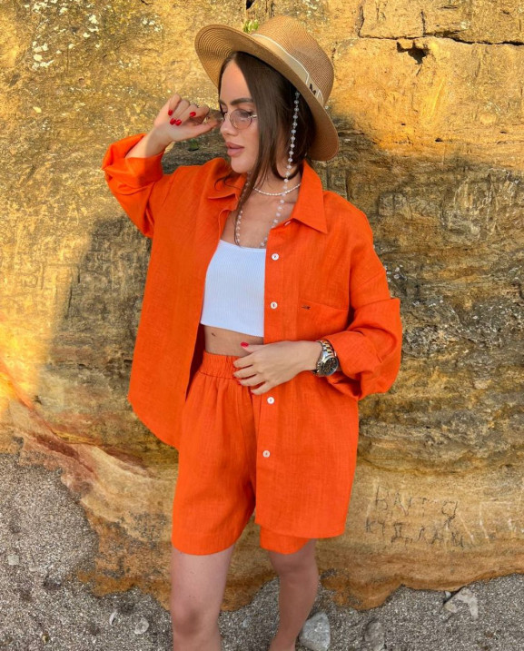 34 костюм льняний із шортами