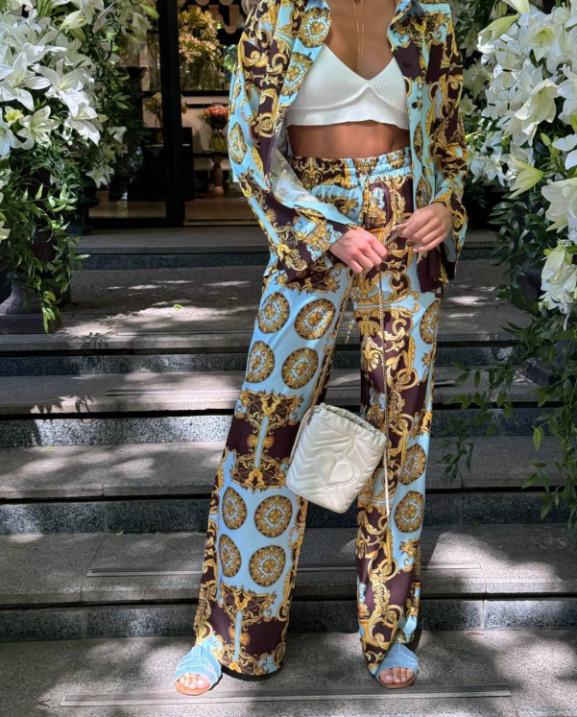 37 костюм шовковий зі штанами