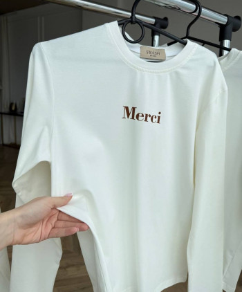 71 лонгслів молочний merci
