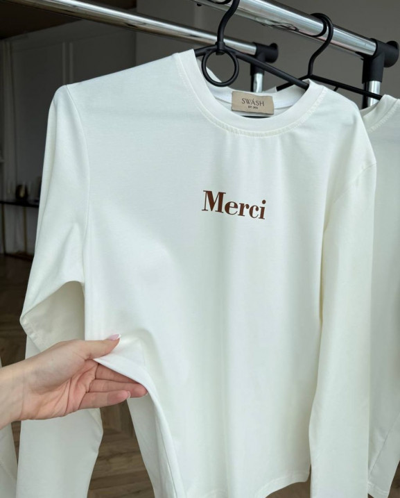 71 лонгслів молочний merci