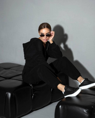 0809 спортивний костюм на блискавці з капюшоном зі штанами на резинці