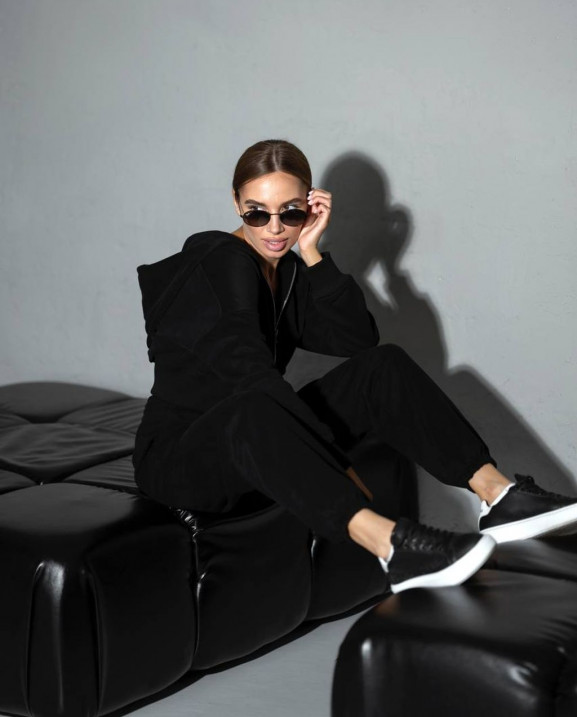 0809 спортивний костюм на блискавці з капюшоном зі штанами на резинці