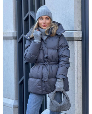 66 Пуховик з Капюшоном на блискавці водовідштовхувальний