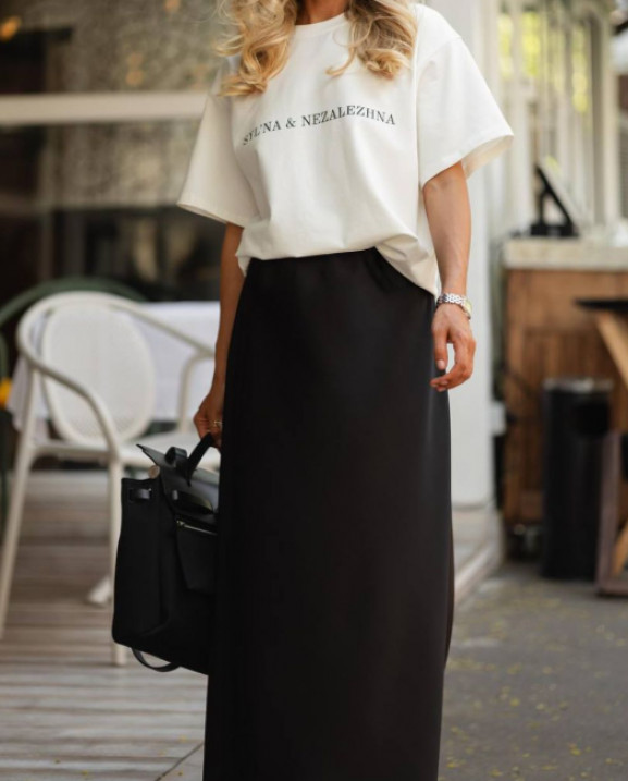 35 спідниця міді сатинова