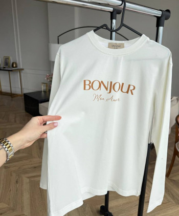 71 лонгслів молочний Bonjour