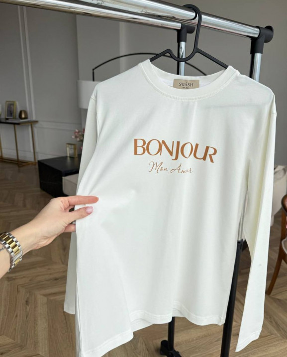 71 лонгслів молочний Bonjour