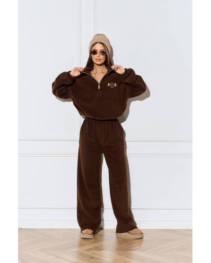 103 Спортивний костюм з поларфлісу на стойці з вишивкою