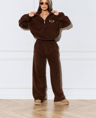 103 Спортивний костюм з поларфлісу на стойці з вишивкою