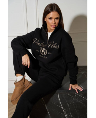 60/1 спортивний костюм на флісі з вишивкою кофта з блискавкою з коротким комірцем і штанами на резинці 60/1 спортивний костюм на флісі з вишивкою кофта з блискавкою з коротким комірцем і штанами на резинці