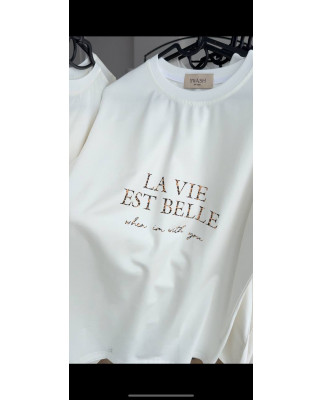 29 футболка молочна La vie est 29 футболка молочна La vie est
