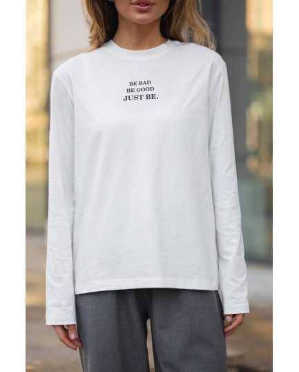 71 лонгслів молочний be bad be good