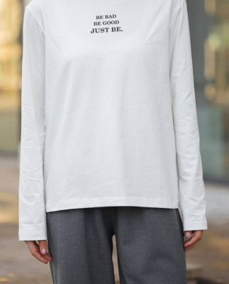 71 лонгслів молочний be bad be good