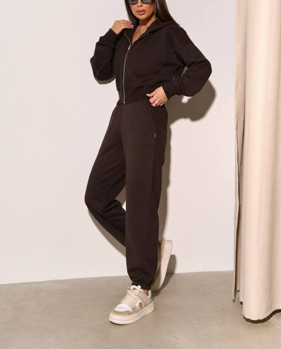 0809 спортивний костюм на блискавці з капюшоном зі штанами на резинці