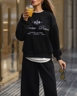 59 Спортивний костюм Худі з вишивкою з прямими штанами