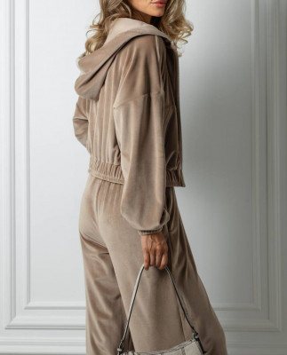 57 Велюровий костюм із капюшоном з прямими штанами