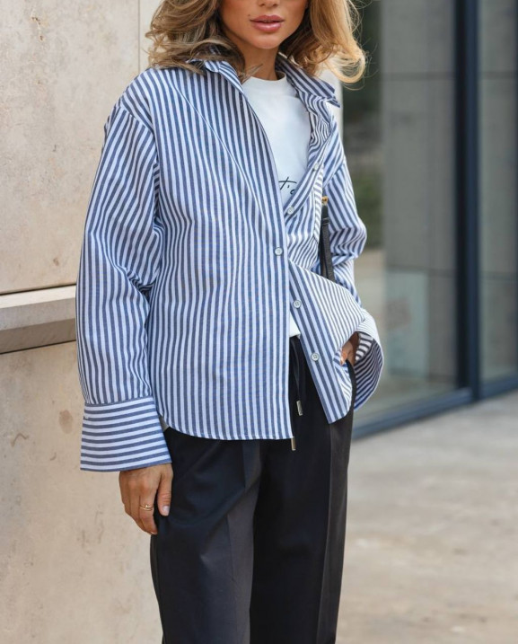 54 Сорочка бавовняна в смужку