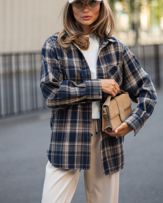 15 сорочка в клітинку з фланелі на ґудзиках