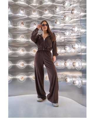 57 Велюровий Костюм із капюшоном з прямими штанами 57 Велюровий Костюм із капюшоном з прямими штанами