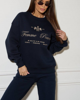 59/1 спортивний костюм на флісі з вишивкою світшот з джогерами 