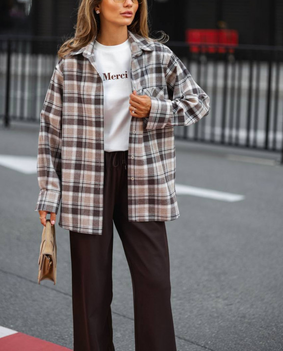 15 сорочка в клітинку з фланелі на ґудзиках