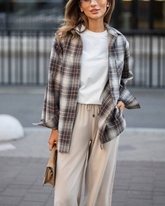 15 сорочка в клітинку з фланелі на ґудзиках