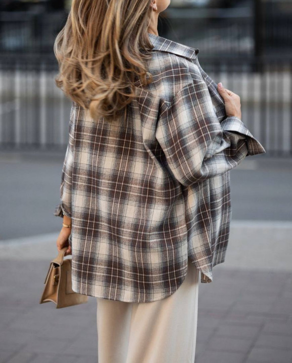 15 сорочка в клітинку з фланелі на ґудзиках